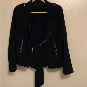 Zara Moto Style Zip Jacket Top